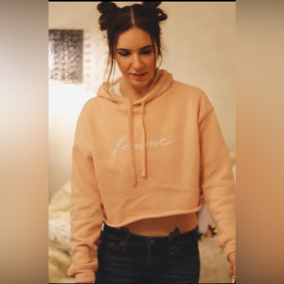 LGBTQ Cropped “Femme” Sweatshirt - Picture 5 of 5